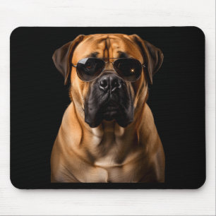 Cool Dog Sungles Bullmastiff Funny Look  Mouse Pad