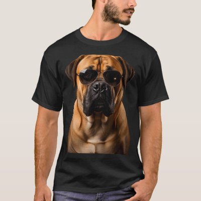 Cool Dog Sungles Bullmastiff Funny Look  T-Shirt