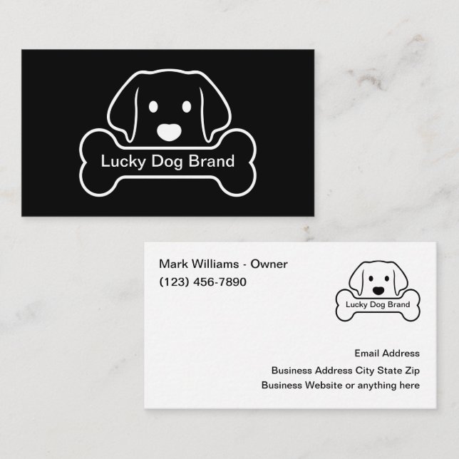 Cool Dog Theme Double Side Business Cards (Front/Back)