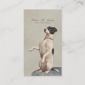 Cool Dog Trainer Vintage Animal Simple Elegant Business Card by red_dress at Zazzle