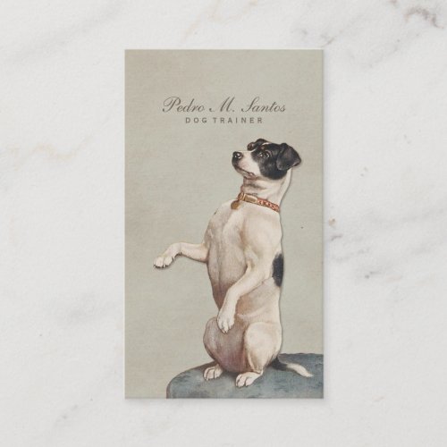 Cool Dog Trainer Vintage Animal Simple Elegant Business Card