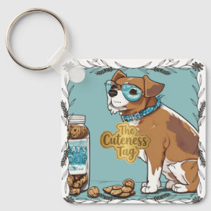 Cool Dog with Glasses & Cookie Jar Metal Keychain