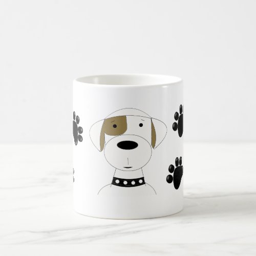 Cool Dog with Paw Prints Coffee Mug