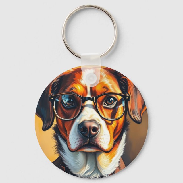 Cool Dog with Sunglasses Keychain (Front)