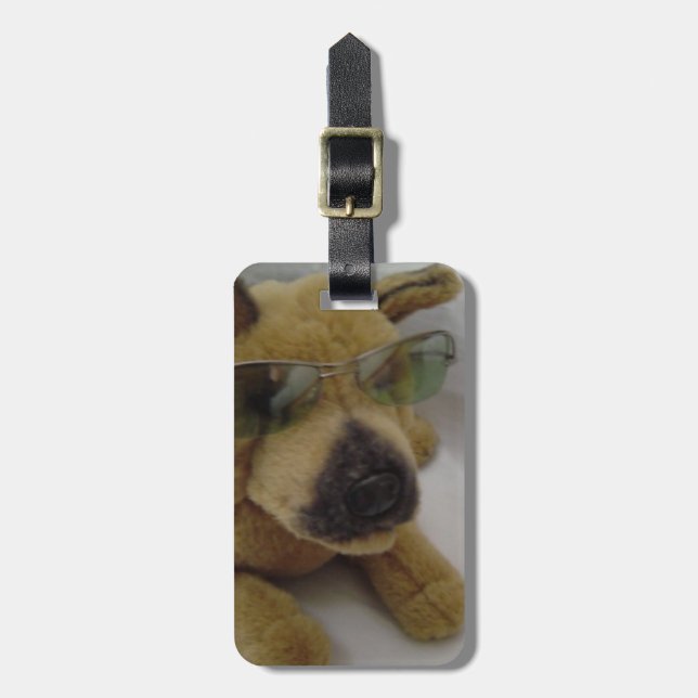 Cool Dog with Sunglasses Luggage Tag (Front Vertical)
