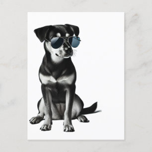 Cool Dog with Sunglasses Postcard