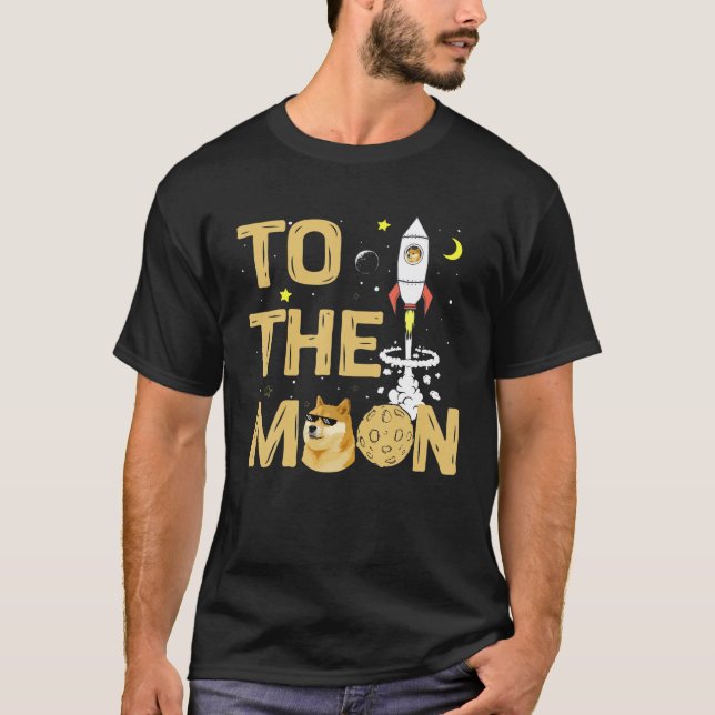 Cool Doge Coin Crypto HODL Meme - Dogecoin To The T-Shirt (Front)