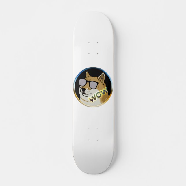 Cool Doge : Dogecoin is WOW! Skateboard Deck (Front)