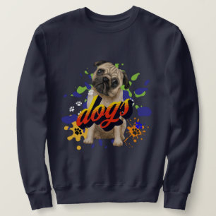 Cool dogs art dark gray for him sweatshirt