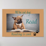 Cool Dogs Read Literacy Poster at Zazzle