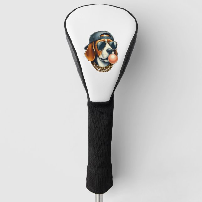 Cool Dogzz a cool beagle with sunglasses and a cap Golf Head Cover (Front)