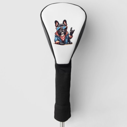 Cool Dogzz a cool French bulldog with sunglasses C Golf Head Cover