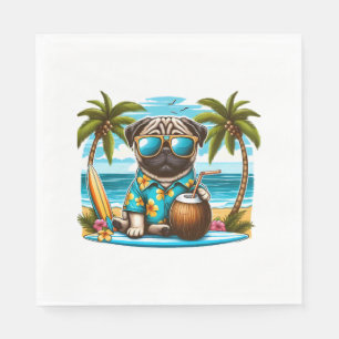 Cool Dogzz a cool pug with sunglasses Classic T-Sh Napkins