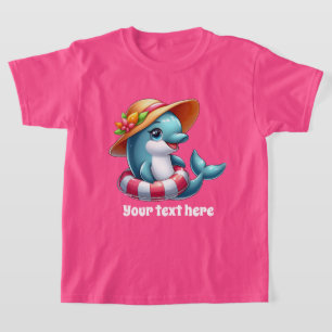 Cool dolphin add text pool girls T-Shirt