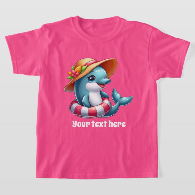 Cool dolphin add text pool girls T-Shirt (Laydown)