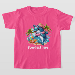 Cool dolphin add text pool girls T-Shirt