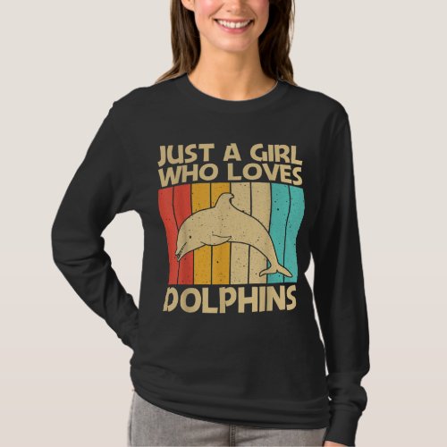 Cool Dolphin Design For Girls Mom Ocean Animal Dol T_Shirt