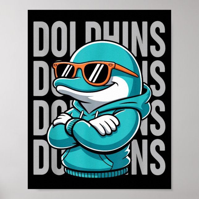 Cool Dolphin Gift For Men Women Boys Girls Kids  Poster (Front)