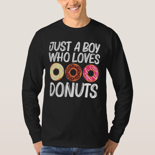 Cool Donut Art For Boys Kids Sugar Glazed Chocolat T-Shirt (Front)