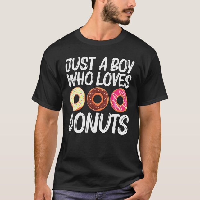 Cool Donut Art For Boys Kids Sugar Glazed Chocolat T-Shirt (Front)