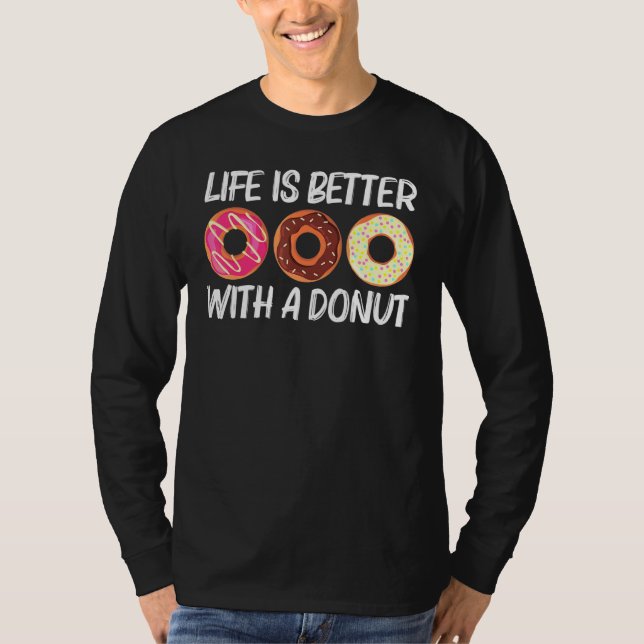 Cool Donut Art For Men Women Sugar Glazed Chocolat T-Shirt (Front)