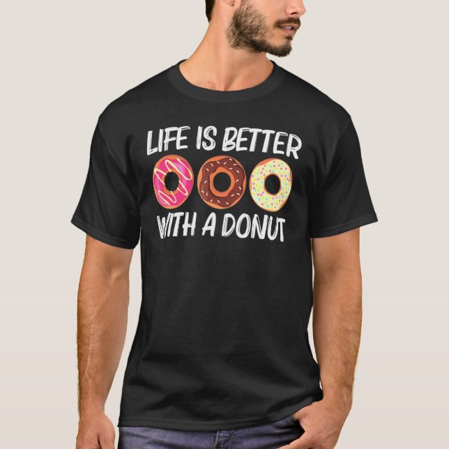 Cool Donut Art For Men Women Sugar Glazed Chocolat T-Shirt (Front)