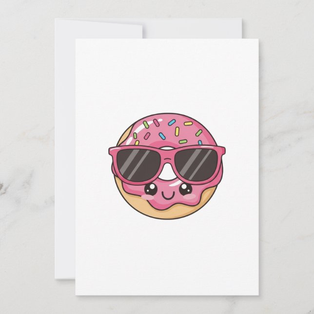 Cool Donut with Sunglasses Invitation (Front)
