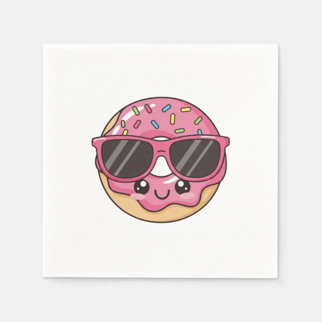 Cool Donut with Sunglasses Napkins (Front)