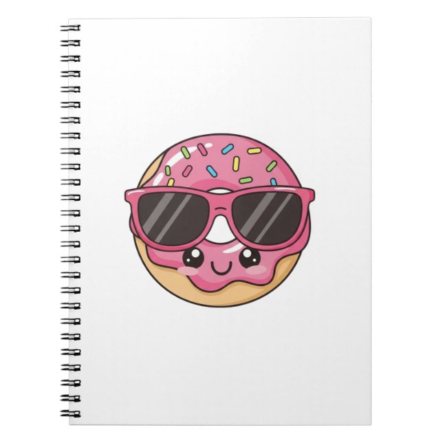 Cool Donut with Sunglasses Notebook (Front)
