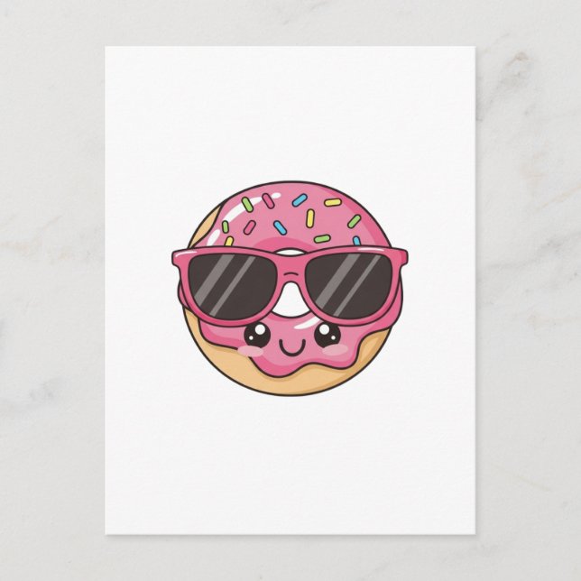 Cool Donut with Sunglasses Postcard (Front)
