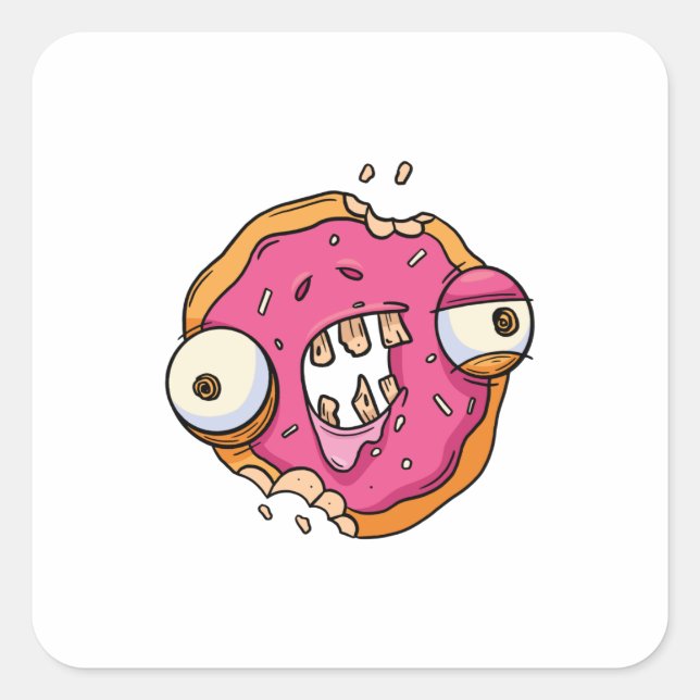 Cool Donut Zombie Square Sticker (Front)