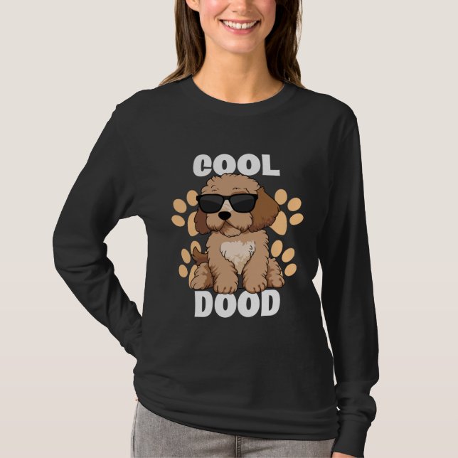 Cool Dood Labradoodle Sunglasses Paw Print for Doo T-Shirt (Front)