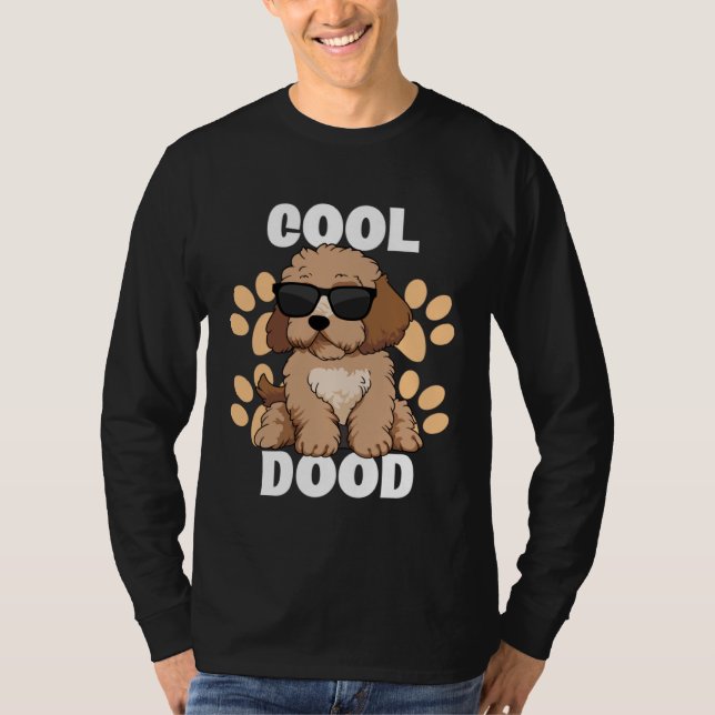 Cool Dood Labradoodle Sunglasses Paw Print for Doo T-Shirt (Front)