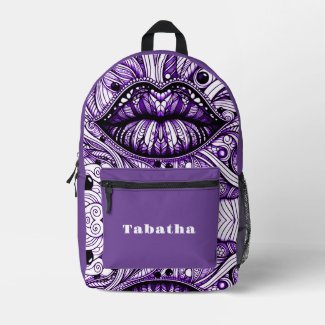 Cool Doodle Art Purple White Black