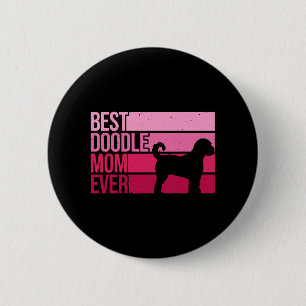 Cool Doodle Mom Art Women Girl Aussiedoodle Golden Button