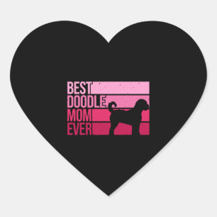 Cool Doodle Mom Art Women Girl Aussiedoodle Golden Heart Sticker