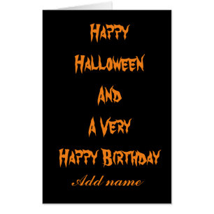 Cool double occasion Halloween and birthday card