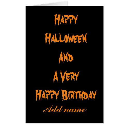 Cool double occasion Halloween and birthday card