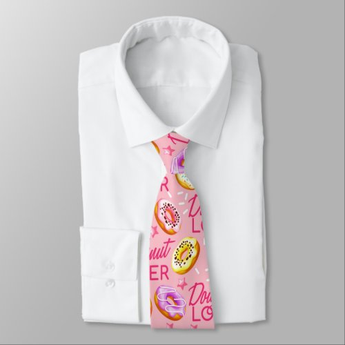 cool doughnut pattern sweet neck tie