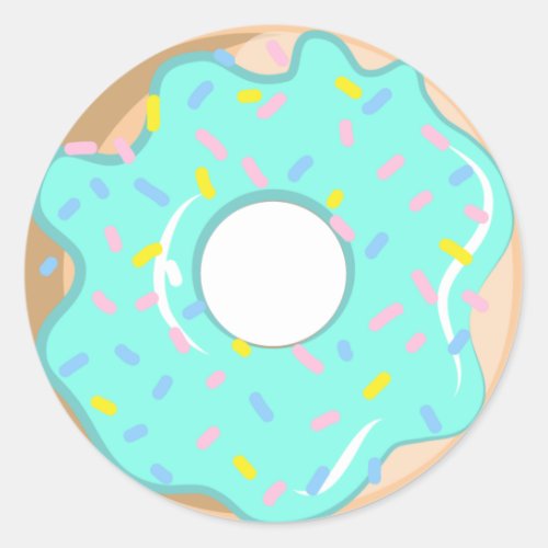 cool doughnut sweet treat Classic Round Sticker