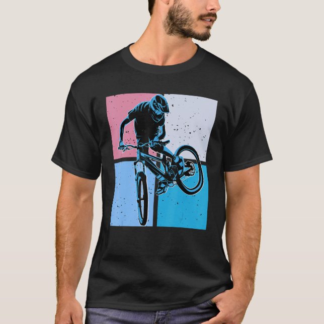 Cool DownHill Mountain Bike Design for Hardcore Cy T-Shirt (Front)