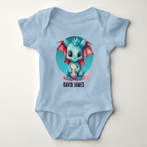 cool dragon add name unisex baby bodysuit