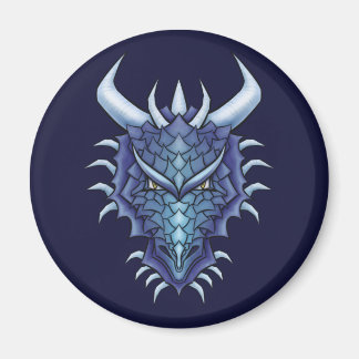 Cool Dragon Art - Purple Blue Magical Dragon Head Magnet