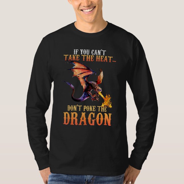Cool Dragon Flame Spewing Flying Mythical Creature T-Shirt (Front)