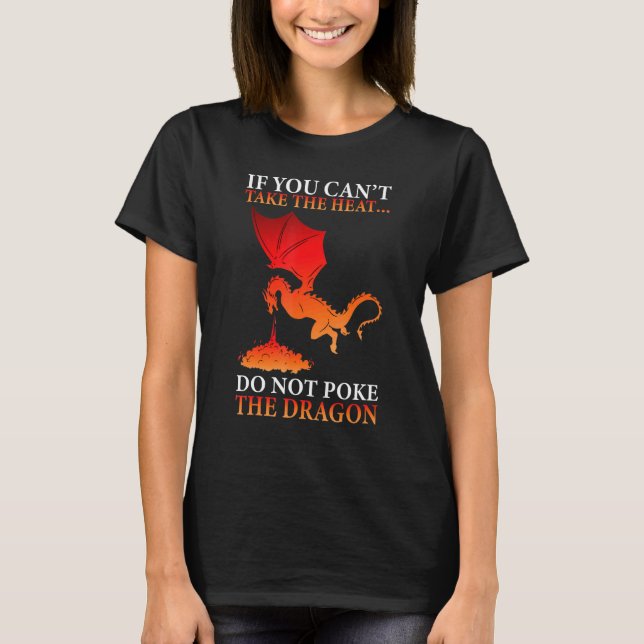 Cool Dragon Flame-Spewing Flying Mythical Creature T-Shirt (Front)