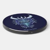 Cool Dragon Head Blue Fantasy DND Name Wireless Charger (Front 2)