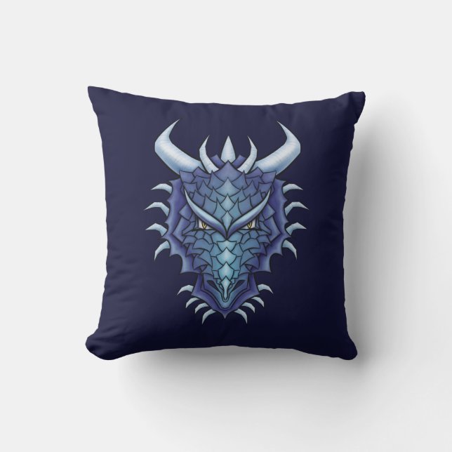 Cool Dragon Head Throw Pillow (Front)