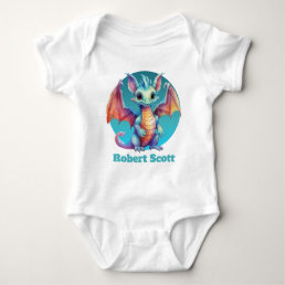cool dragon unisex add name  baby bodysuit