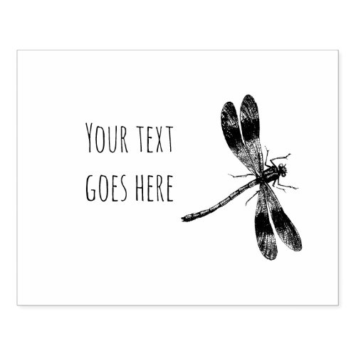 Cool Dragonfly Add Your Personal Text Rubber Stamp