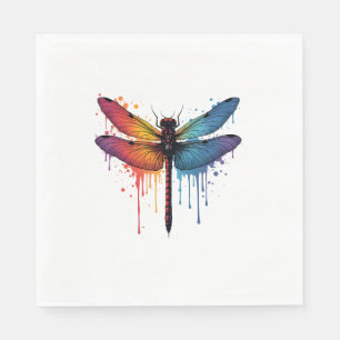 Cool Dragonfly on colorful painted Dragonfly Napkins